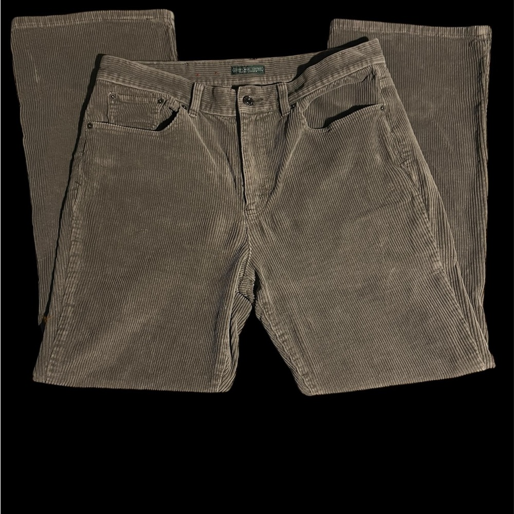 LRL Ralph Lauren Corduroy Pants Womens 10 Tan 5 Pockets Bootcut Classic Fit S 12